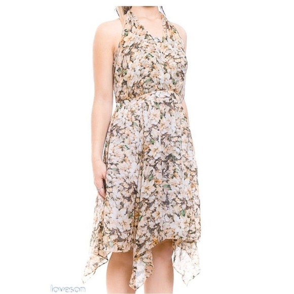LEIFSDOTTIR Asymmetrical hem floral halter dress size 6. - Picture 4 of 11